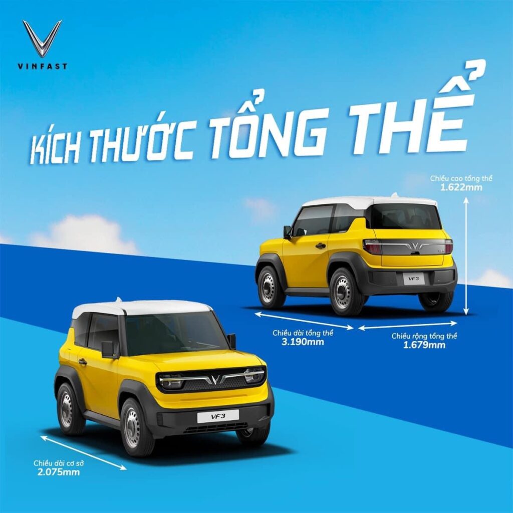 Kích thước tổng thể VF3